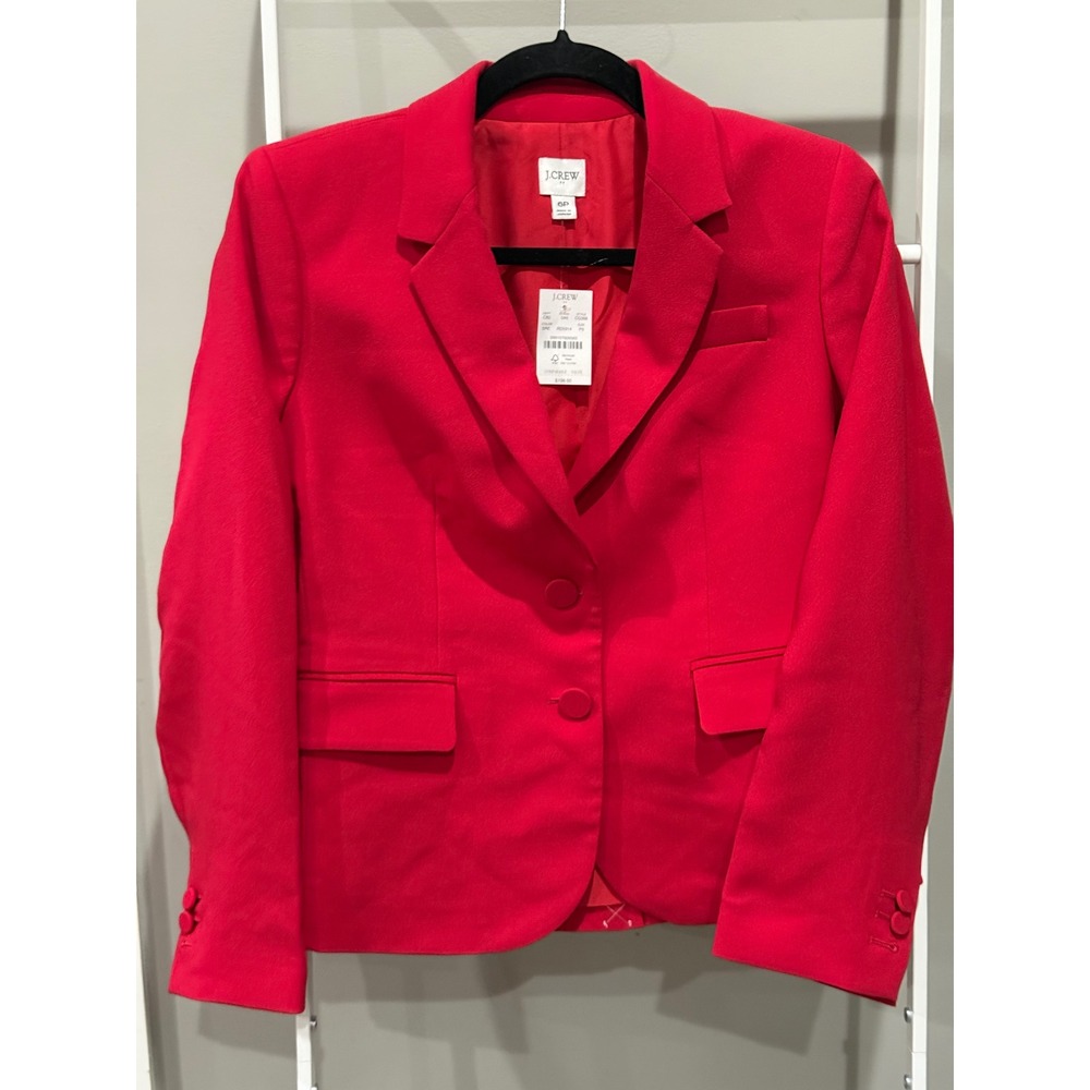 J.Crew Parke Blazer Red 6P 2 Button Jacket NWT Preppy Business Casual Power Suit